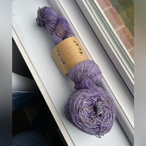 Lichen & Lace hand-dyed yarn Lilac purple merino wool fingering - destash